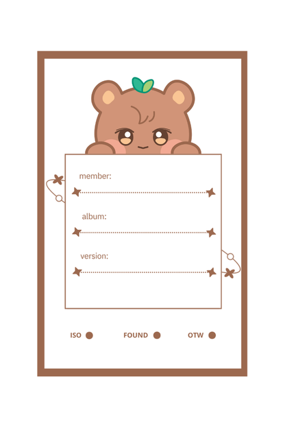 Ateez Binder Filler Cards